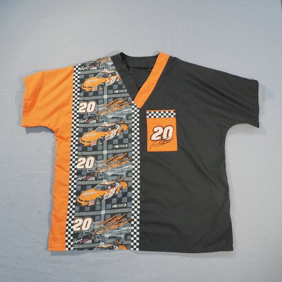 Nascar Scrub Shirts Mens Large Lot Red Orange Dale Earnhardt Tony Stevens Race - Picture 6 of 7